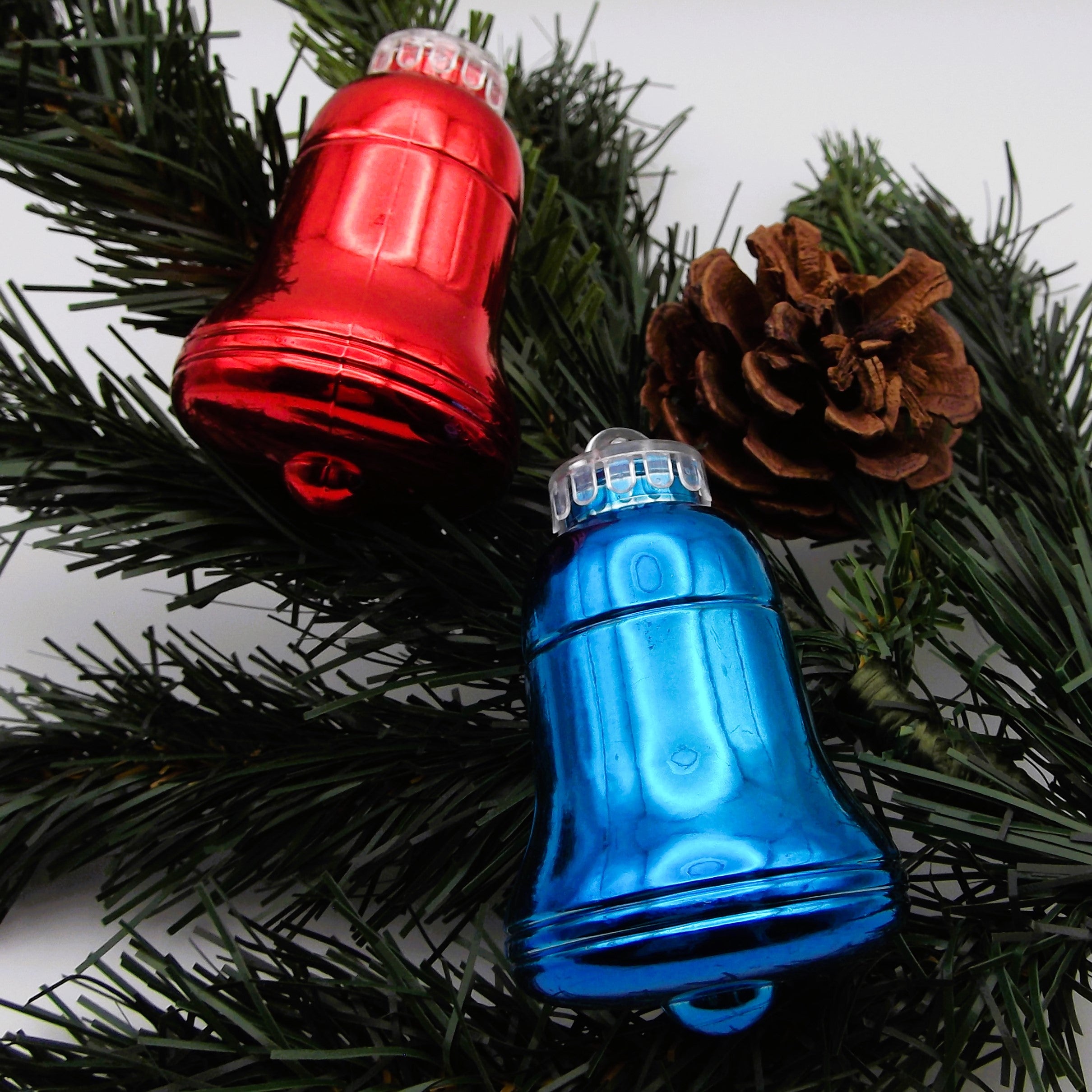 Vintage Christmas Bells Plastic Decorations (Two)