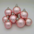 Vintage Christmas Baubles in pink (mixed set of eight)