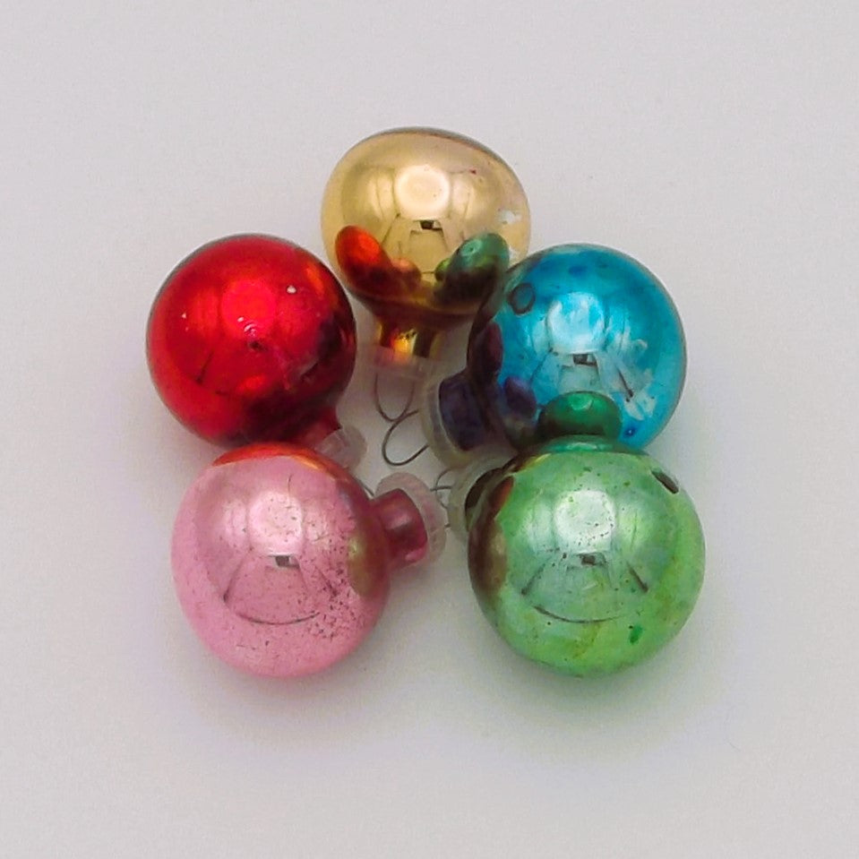 Vintage Miniature Glass Christmas Baubles (five)
