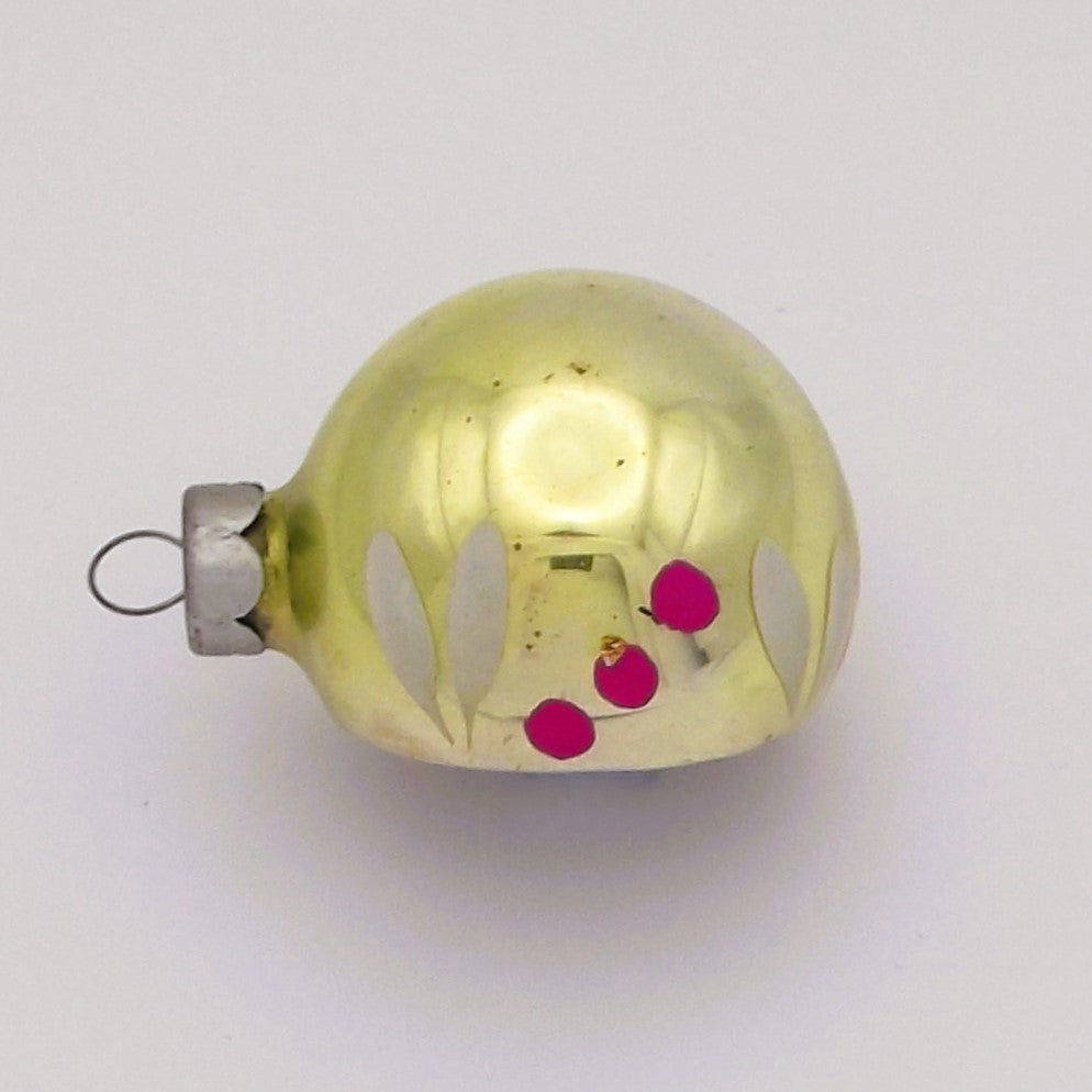 Vintage Hand-Blown Glass Indent Christmas Tree Decorations (three)