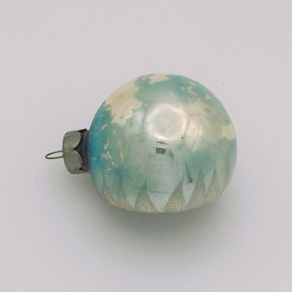 Vintage Hand-Blown Glass Indent Christmas Tree Decorations (three)