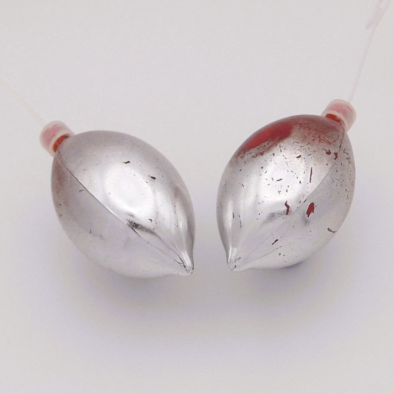 Vintage Plastic Teardrop Christmas Decorations (pair)