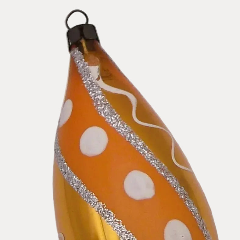 Vintage Glass Teardrop and Painted Christmas Decoration