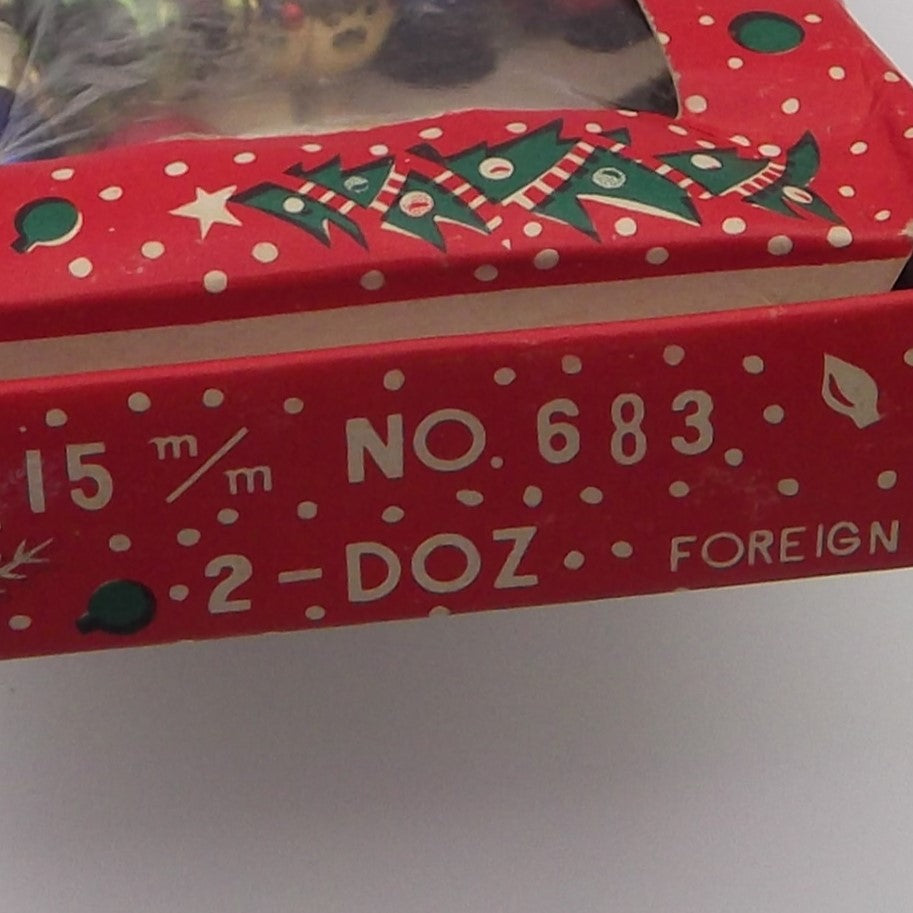 Vintage Glass Miniature Christmas Tree Ornaments in original box