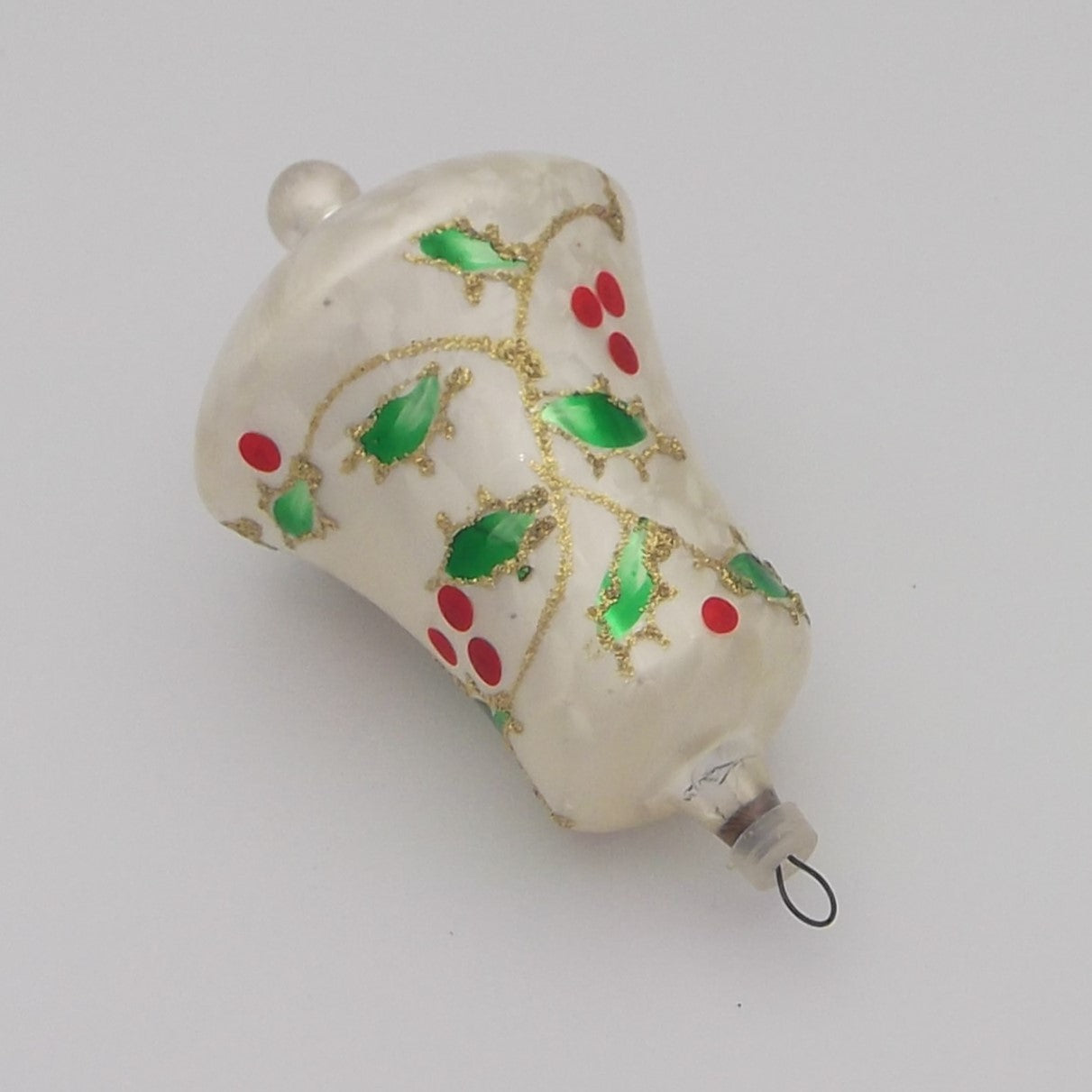 Vintage Glass Christmas Ornament in the shape of a bell