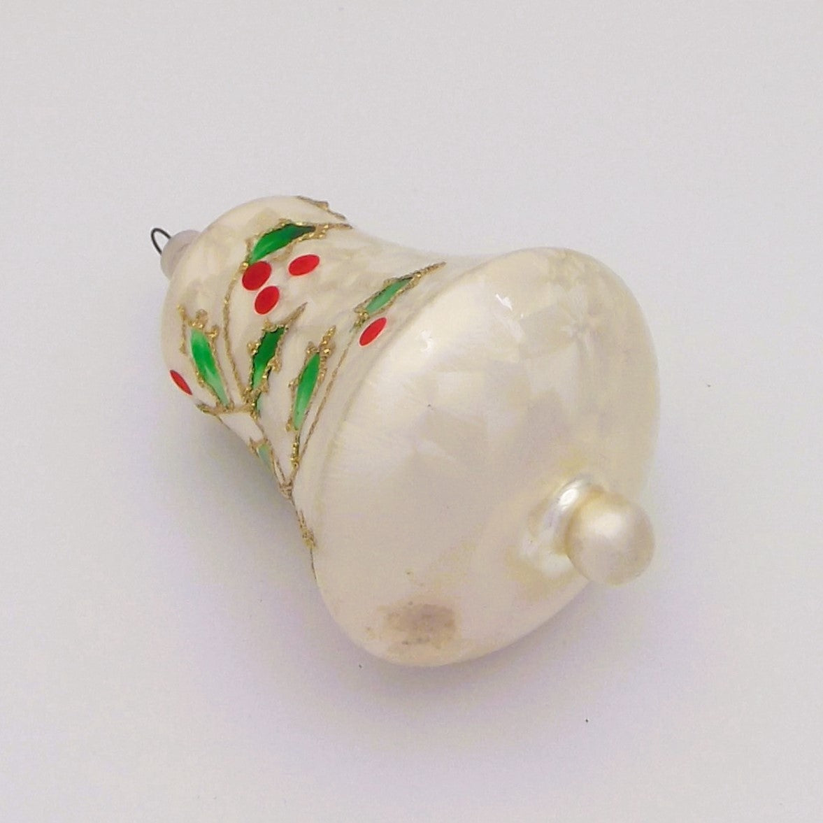 Vintage Glass Christmas Ornament in the shape of a bell