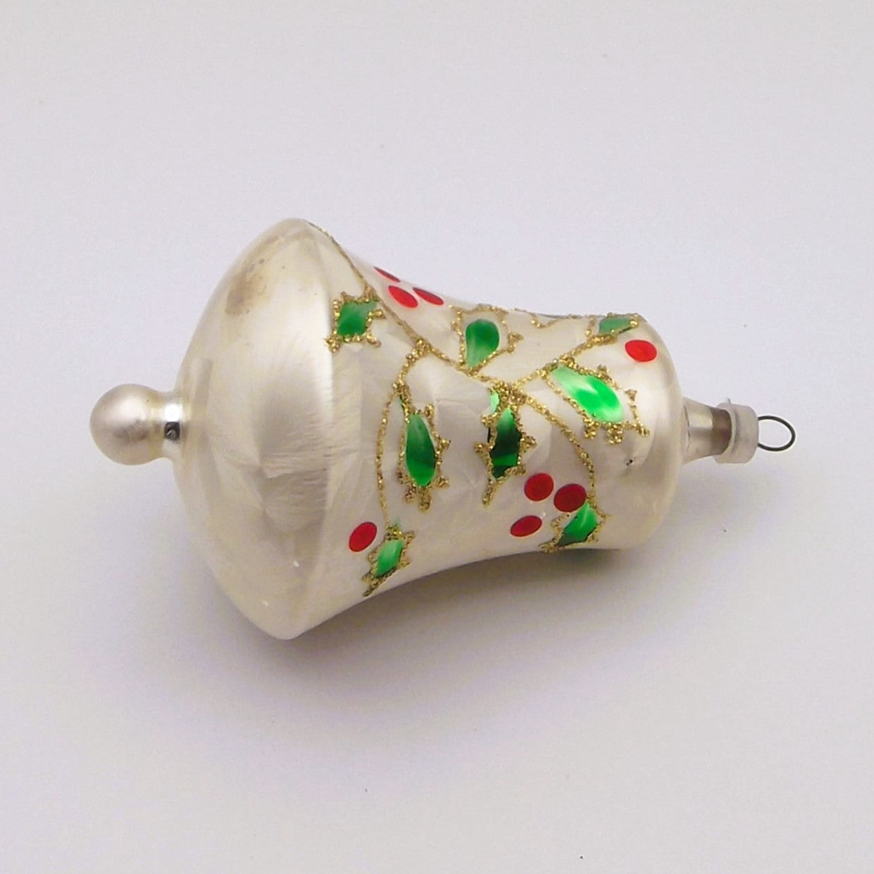 Vintage Glass Christmas Ornament in the shape of a bell