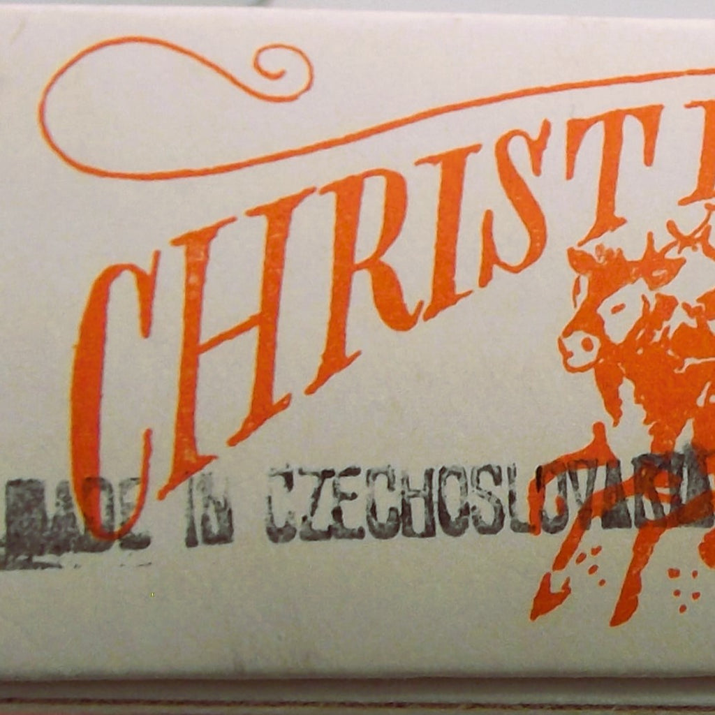 Vintage Boxed Set of Glass Christmas Tree Baubles Made in Czechoslovakia (set of eleven)