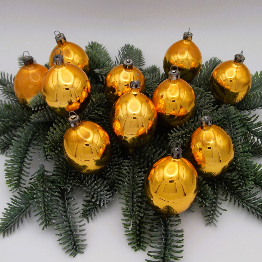 Vintage Boxed Set of Glass Christmas Tree Baubles Made in Czechoslovakia (set of eleven)