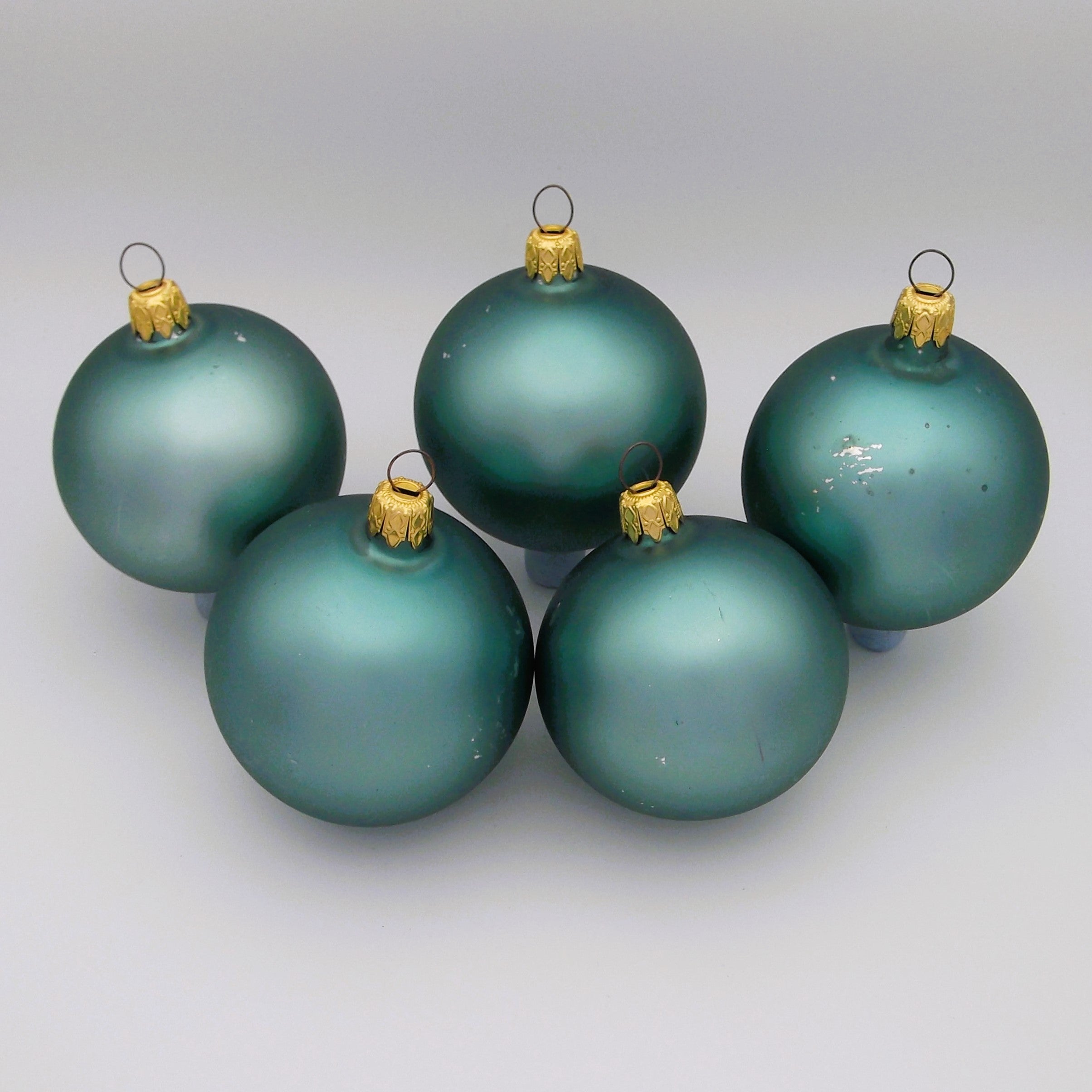Vintage Christmas Baubles in blue