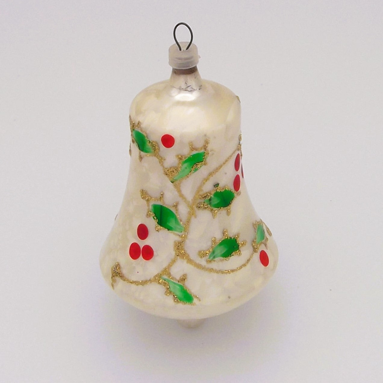 Vintage Glass Christmas Ornament in the shape of a bell