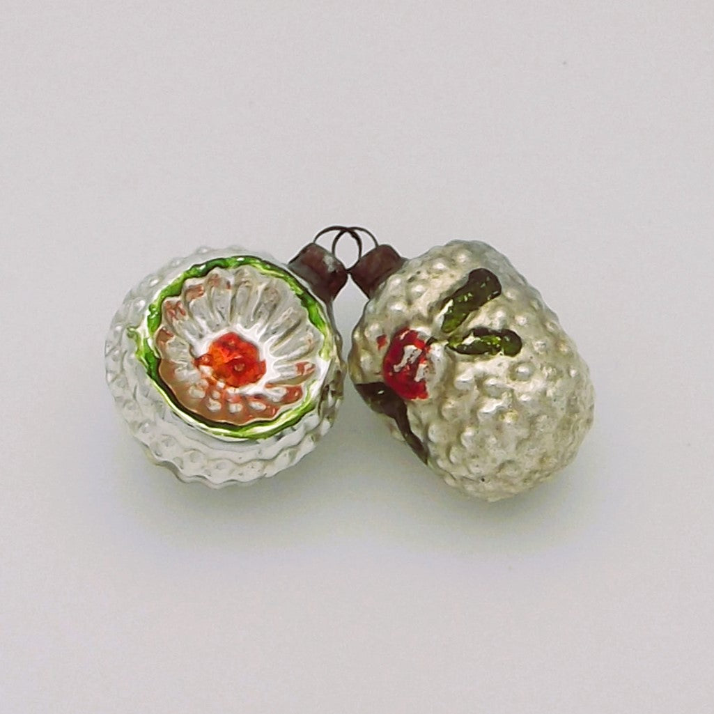 Vintage Glass Christmas Ornaments in shape of fruit