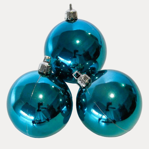 Vintage Plastics Christmas Baubles in blue
